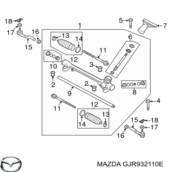Engranaje de dirección Mazda GHT232110C precio, desde 188,76 EUR