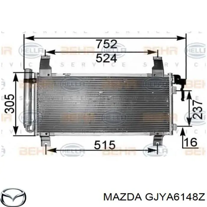Aire acondicionado capacitor Mazda GJYA6148Z precio, desde 59,53 EUR