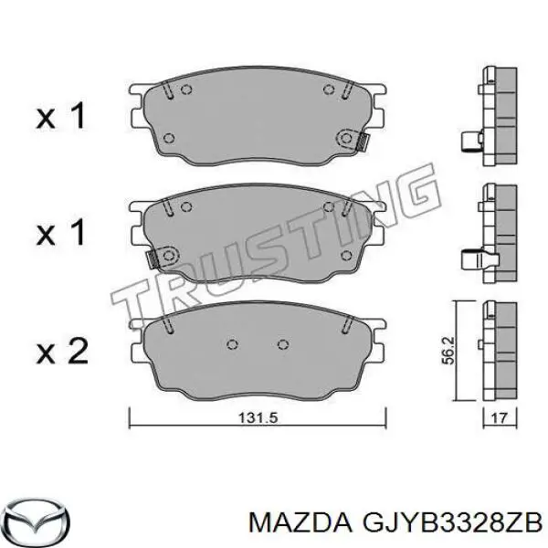 GJYB3328ZB Mazda pastillas de freno delanteras