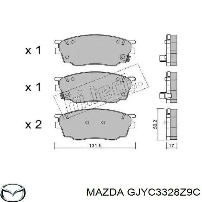 GJYC3328Z9C Mazda pastillas de freno delanteras