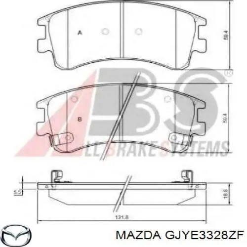 GJYE3328ZF Mazda pastillas de freno delanteras