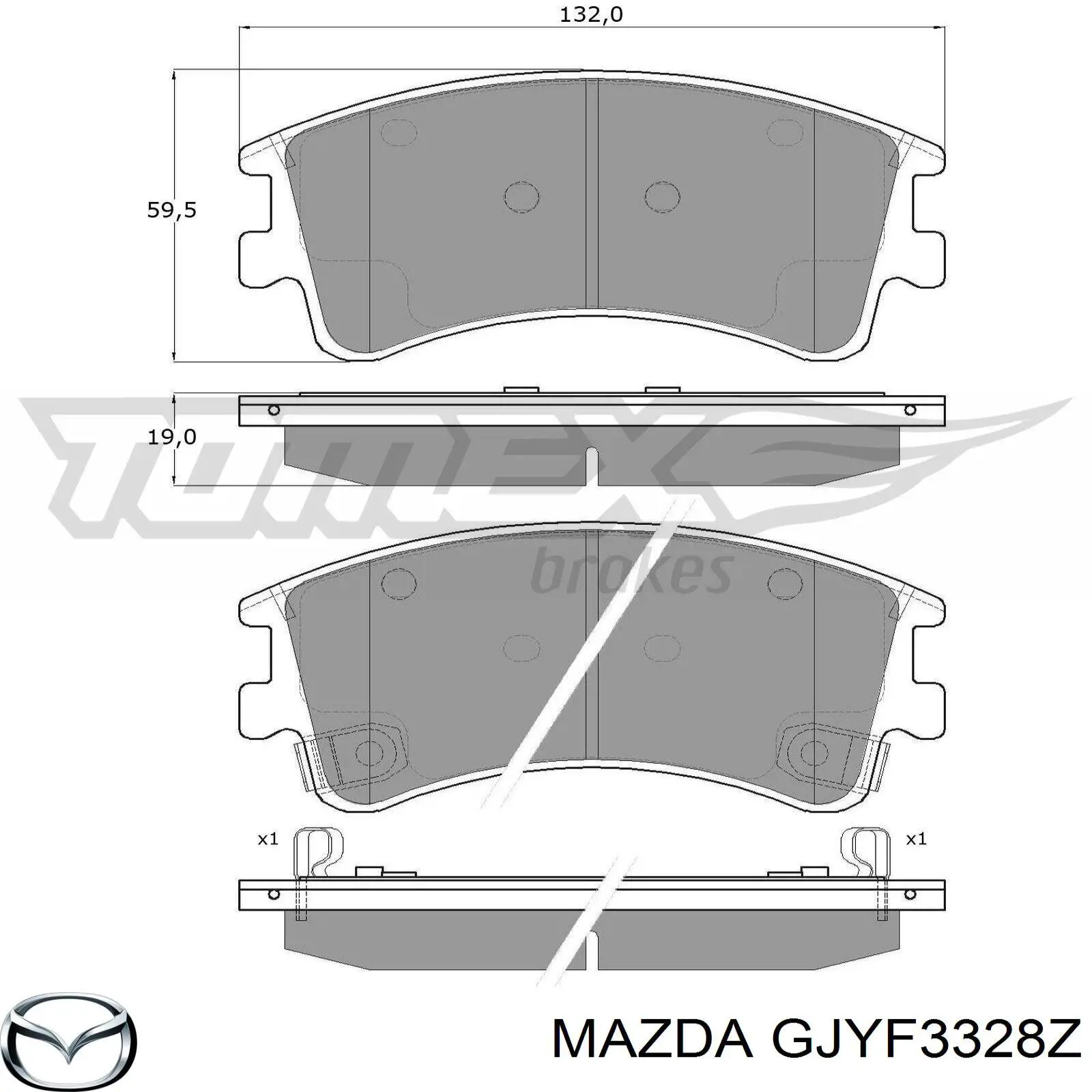 GJYF3328Z Mazda pastillas de freno delanteras