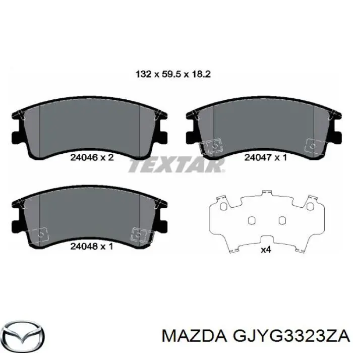 GJYG3323ZA Mazda pastillas de freno delanteras