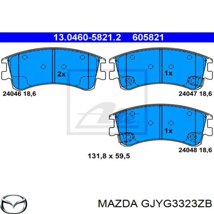 GJYG3323ZB Mazda pastillas de freno delanteras