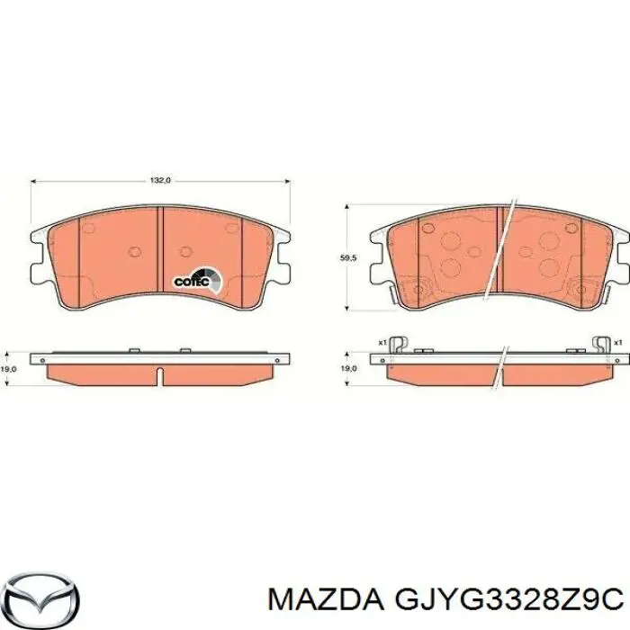 Comprar GJYG3328Z9C Mazda Pastillas delanteras de freno