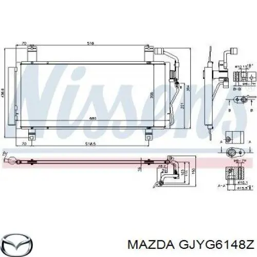 Condensador aire acondicionado GJYG6148Z Mazda