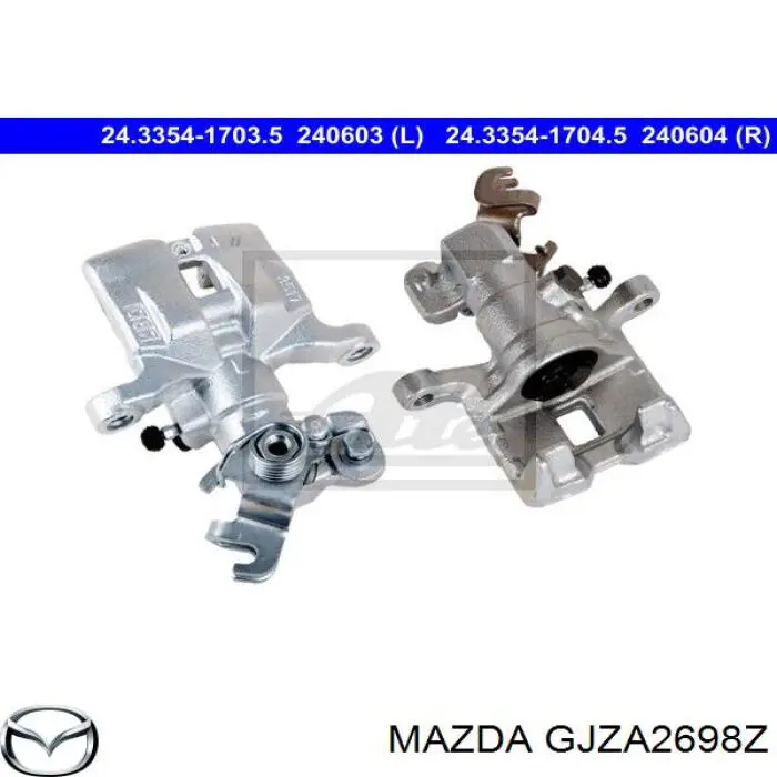 GJZA2698Z Mazda pinza de freno trasero derecho