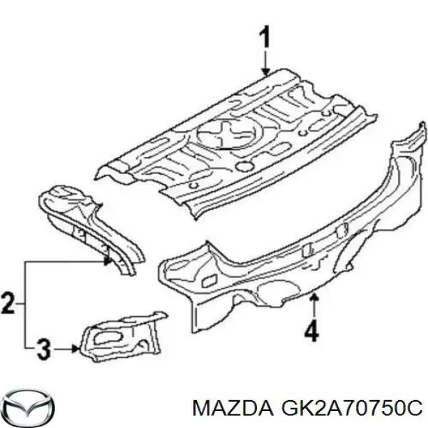 Comprar GK2A70750C Mazda Panel del maletero trasero