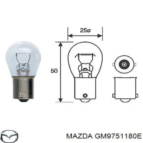 GM9751180E Mazda piloto posterior izquierdo