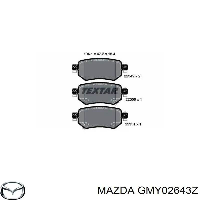 Pastillas traseras de freno Mazda GMY02643Z precio, desde 34,01 EUR