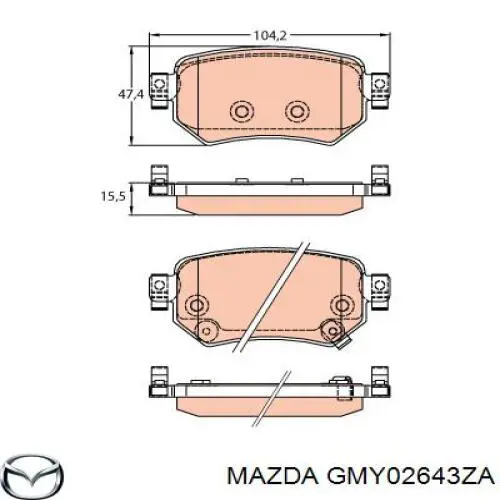 Comprar GMY02643ZA Mazda Pastillas de freno traseras