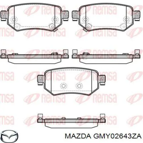 GMY02643ZA Mazda pastillas de freno traseras