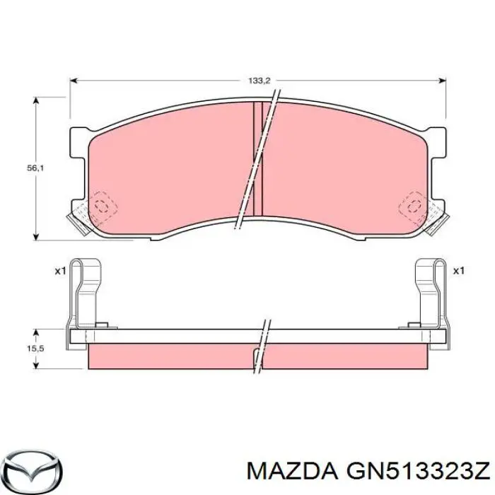 GN513323Z Mazda pastillas de freno delanteras