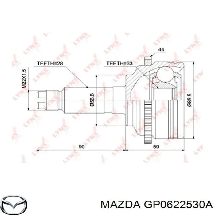 GP0622530A Mazda fuelle, árbol de transmisión exterior izquierdo