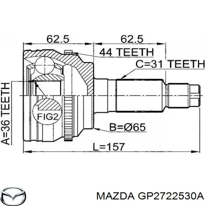 Fuelle de palier delantero exterior GP2722530 Mazda