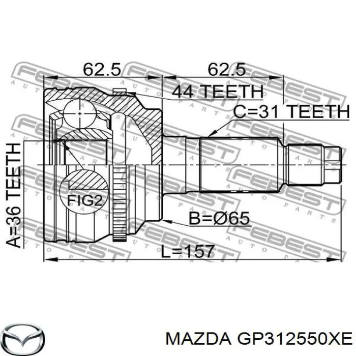 Árbol de transmisión delantero derecho para Mazda CX-7 