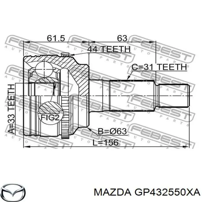 Semieje delantero derecho Mazda GP432550X precio, desde 126,32 EUR