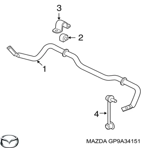 GP9A34151 Mazda estabilizador delantero