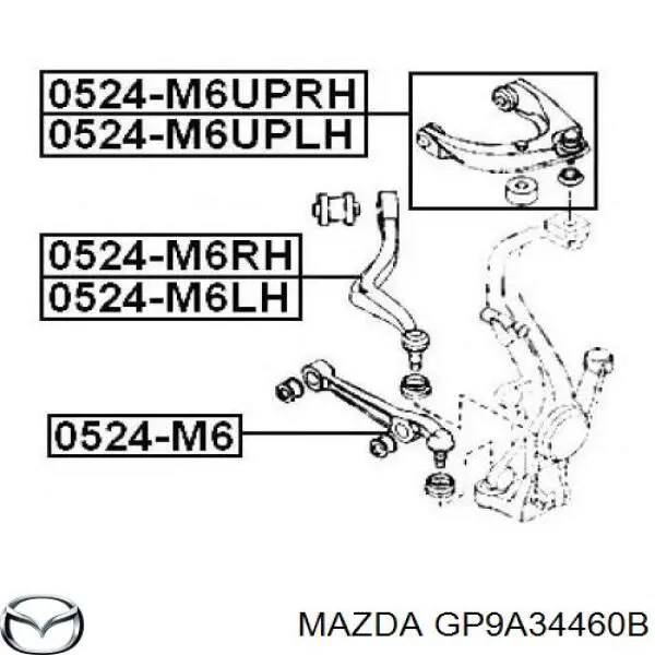 GP9A34460B Mazda silentblock de suspensión delantero inferior