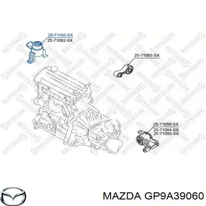 GP9A39060 Mazda soporte de motor derecho