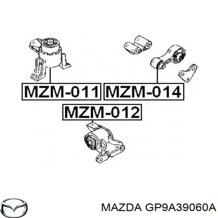 GP9A39060A Mazda soporte de motor derecho