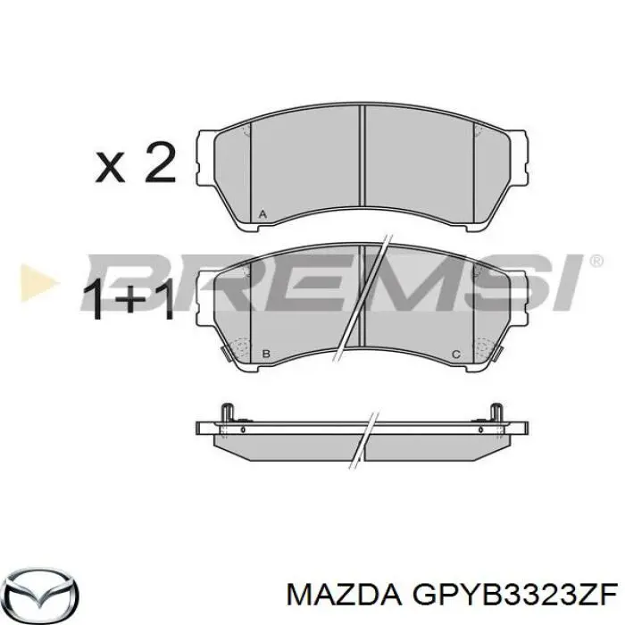 GPYB3323ZF Mazda pastillas de freno delanteras