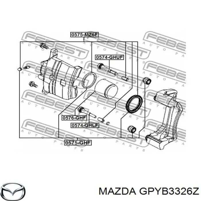 Kit de reparación, pinza de freno delantero Mazda GPYB3326Z precio, desde 8,67 EUR