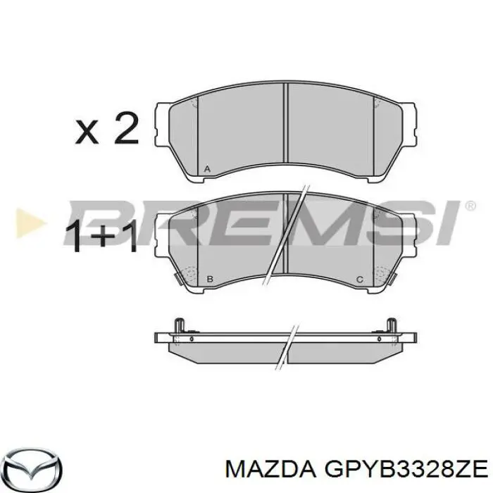 GPYB3328ZE Mazda pastillas de freno delanteras