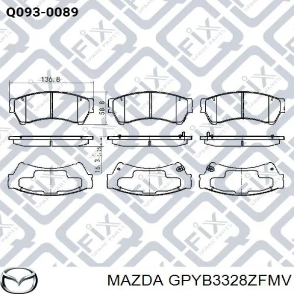 Pastillas freno delanteras Mazda GPYB3328ZFMV precio, desde 33,79 EUR
