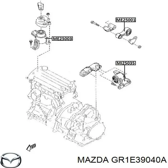 Soportes de motor trasero Mazda GR1E39040A precio, desde 29,43 EUR
