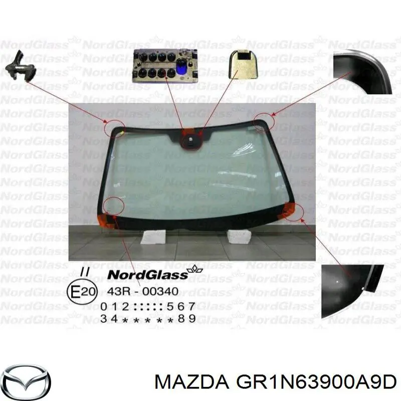 Comprar GR1N63900B9D Mazda Luna parabrisas