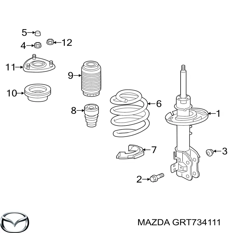 GRT734111 Mazda almohadilla de tope, suspensión delantera