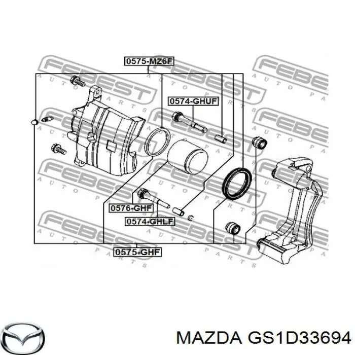 Pasador guía superior de la pinza de freno delantera Mazda GS1D33694 precio, desde 14,23 EUR