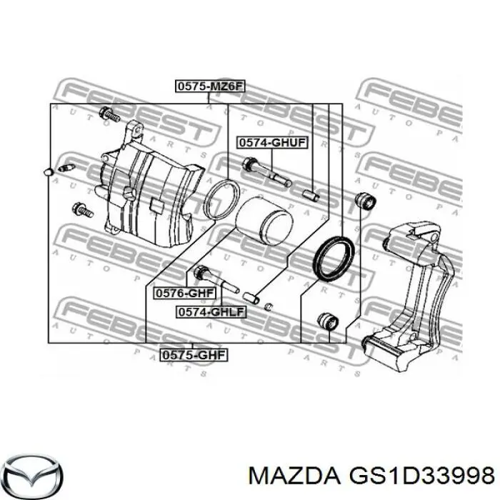 Pasador guía inferior de la pinza de freno delantera Mazda GS1D33998 precio, desde 17,09 EUR