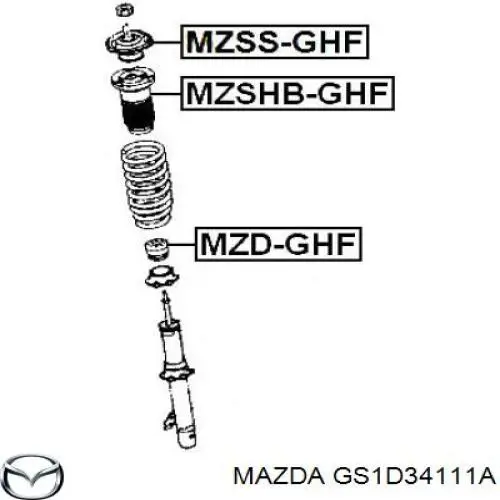 Almohadilla de tope, suspensión delantera para Mazda 6 (GH)