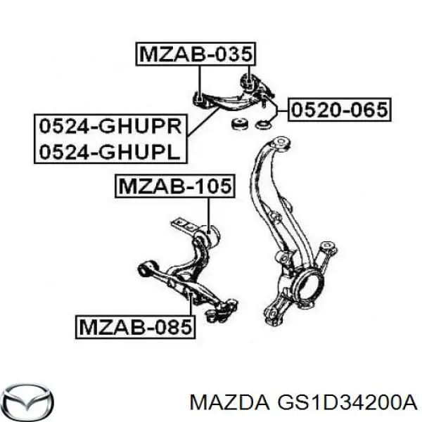 Comprar GS1D34200A Mazda Brazo superior derecho de la suspensión delantera