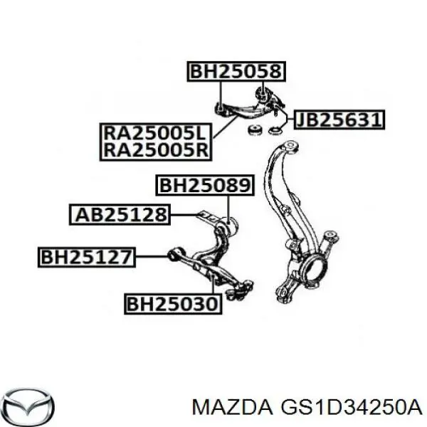 Comprar GS1D34250A Mazda Barra oscilante, suspensión de ruedas delantera, superior izquierda