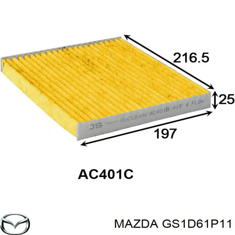 Comprar GS1D61P11 Mazda Filtro de aire del habitáculo