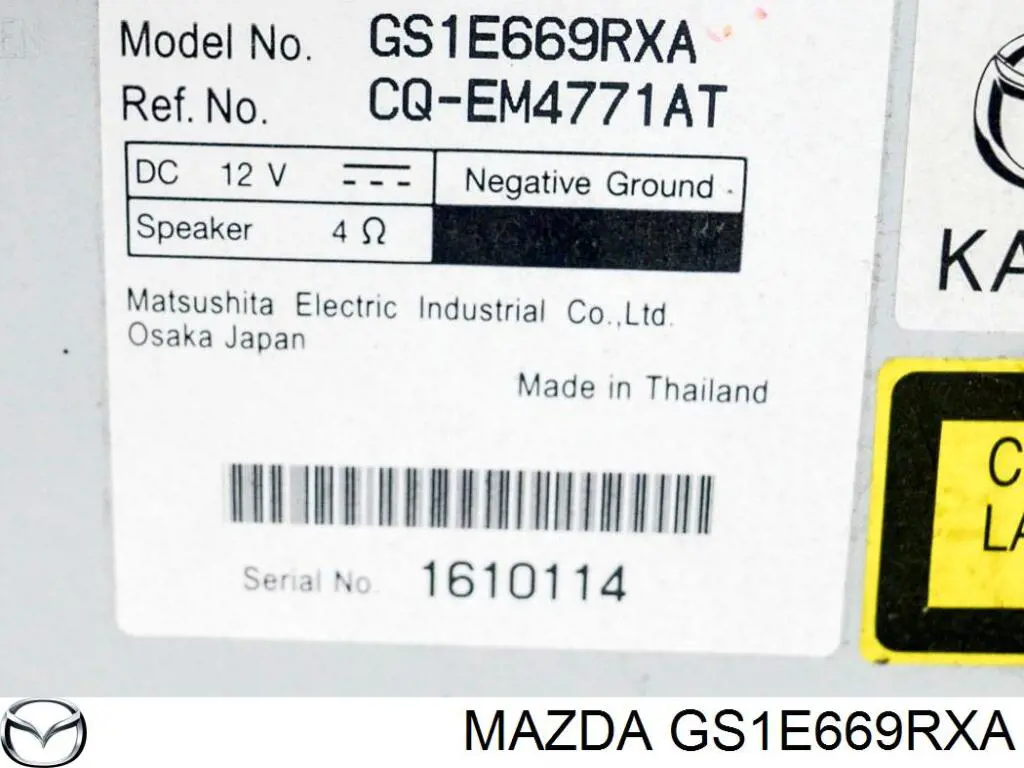 Radio (radio AM/FM) para Mazda 6 (GH)