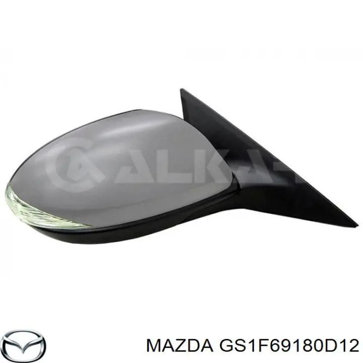 GS1F69180D12 Mazda espejo retrovisor izquierdo