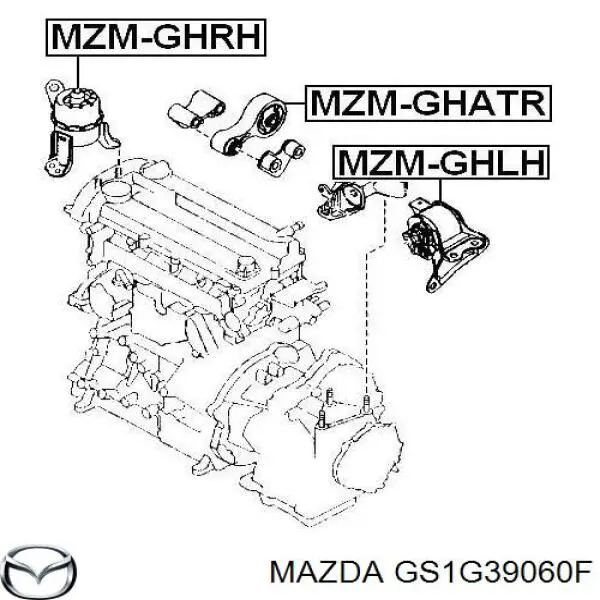 GS1G39060F Mazda soporte de motor derecho