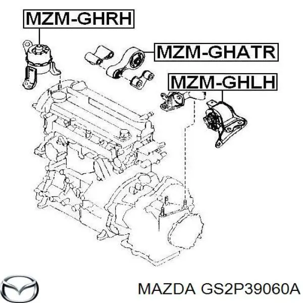 GS2P39060A Mazda soporte de motor derecho