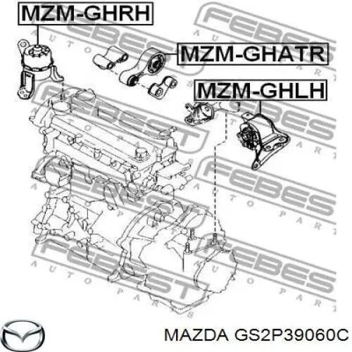 GS2P39060C Mazda soporte de motor derecho