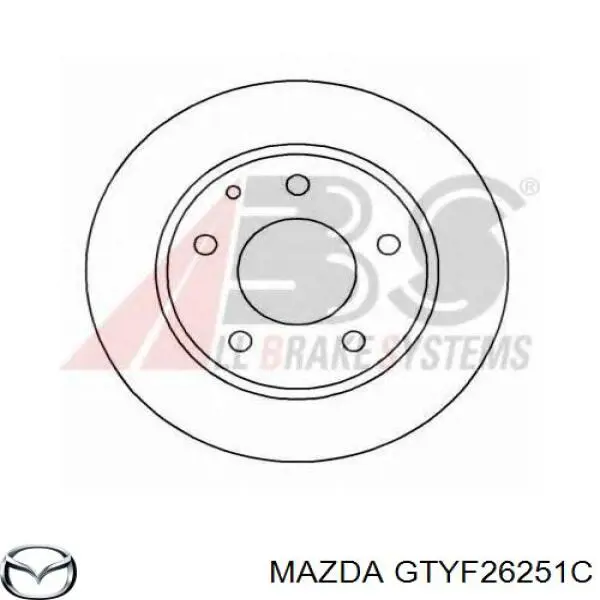 Disco de freno trasero GTYF26251C Mazda
