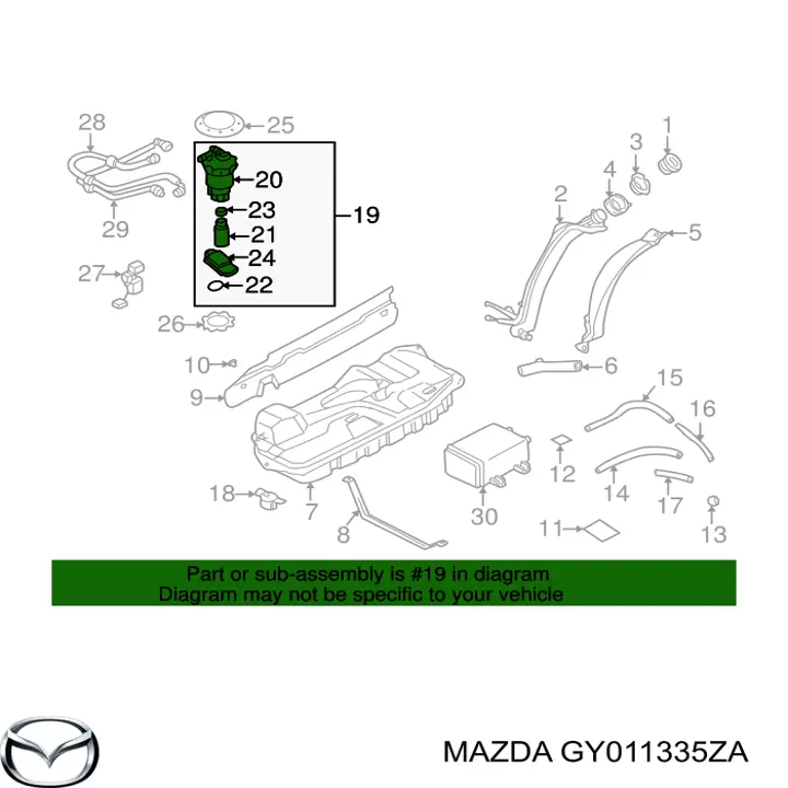 GY011335ZA Mazda bomba de combustible