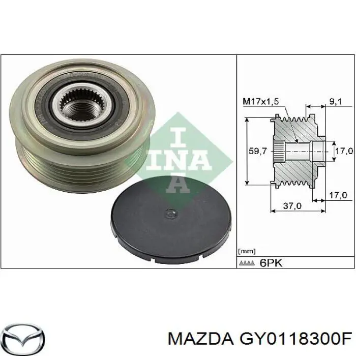 GY0118300F Mazda alternador