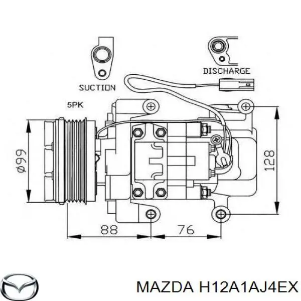 H12A1AJ4EX Mazda compresor de aire acondicionado