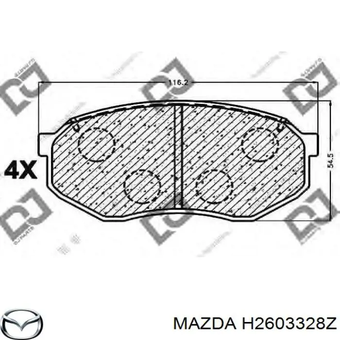 H2603328Z Mazda pastillas de freno delanteras