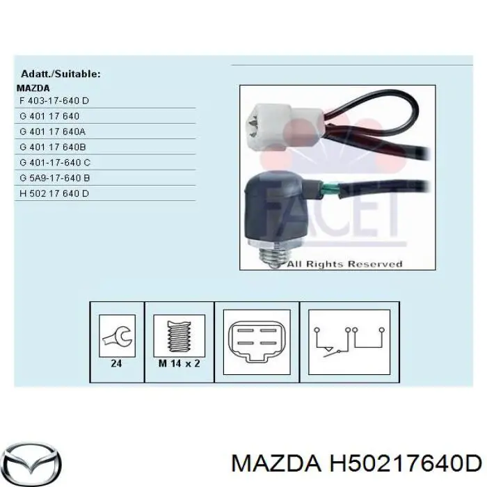H50217640D Mazda interruptor luz de freno
