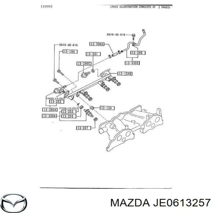 JE0613257 Mazda junta de inyectores